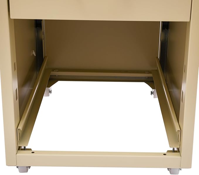 Metal File Storage Cabinet, 5 Drawer Vertical Filing Cabinets with Wheels Under Desk Storage Drawers, 11 * 16.1 * 27.1in Mobile File Cabinets Under Desk Cabinet for Bedroom, Office (Beige)