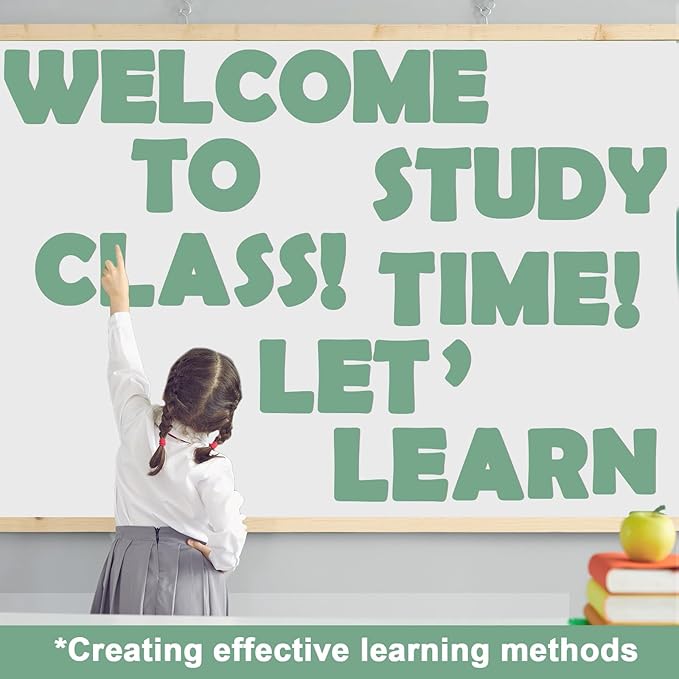 150 PCS Large 7" Bulletin Board Letters Set,Green Eucalyptus Classroom Alphabet Cutout Letter for Bulletin Board Display Home School, A Great Helper to Inspire Students' Learning Interest