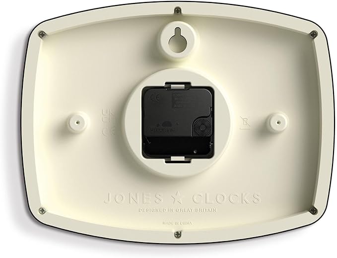 JONES CLOCKS® Movie Wall Clock | Rectangular Retro Clock | 25cm | Red | Cool mid-Century Designer Look for Kitchen, Living Room or Office