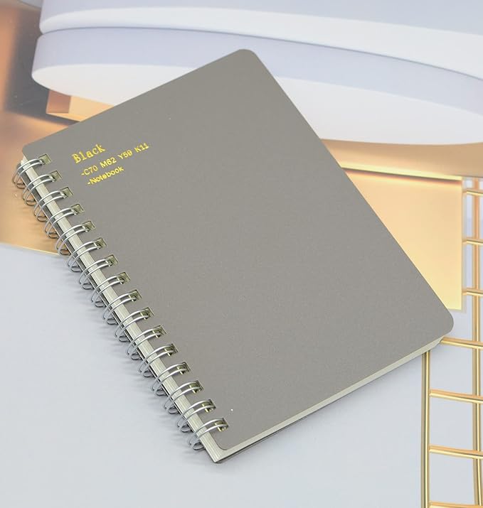 Yansanido Spiral Notebook, 8 Pcs 4 Color A6 Size Thick Plastic Hardcover 7mm College Ruled Paper 80 Sheets (160 Pages) Journal for School and Office Supplies (8 Pcs A6)