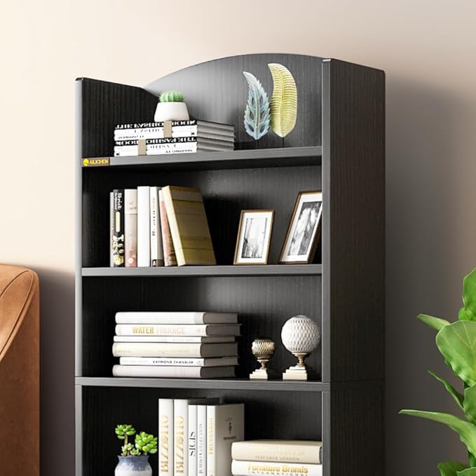 5 Tier Shelf Bookcase,47" Tall Bookshelf Display Storage Shelves,Freestanding Book Shelves for Bedroom Home Office Library Living Room,Black