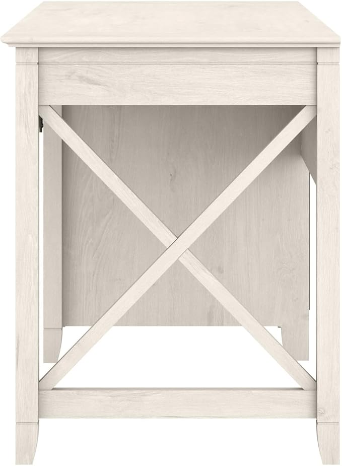 Bush Home Key West Computer Desk with Storage | Farmhouse PC Table for Home Office in Linen White Oak | 54W x 24D