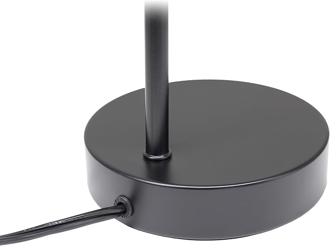 Simple Designs LD1078-BLK 15.2" Sleek Essentials Metal Cone Shade Desk Lamp with Adjustable Shade, for Office, Desk, Nightstand, Dorm, Black