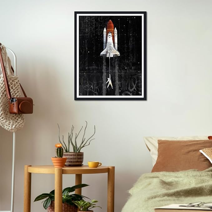 Yatsen Bridge Rocket Launch Wall Art Canvas Print Wall Art, Lift Off Space Exploration Motivational Poster, Modern Home Office Decor, Stretched Ready to Hang, 12.5x16.5 Inches