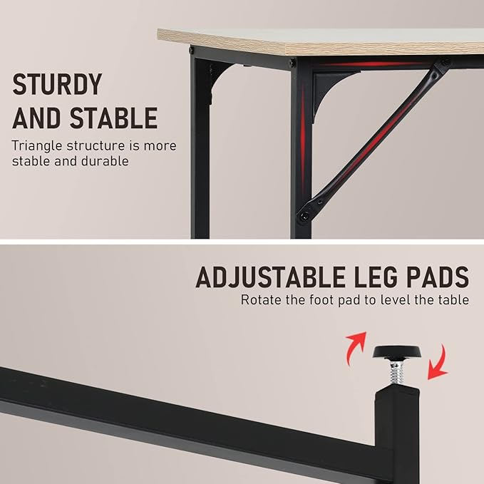 BestOffice 39 inch Computer Desk Home Office Desk Writing Study Table Modern Simple Style PC Desk with Metal Frame Gaming Desk Workstation for Small Space,Nature