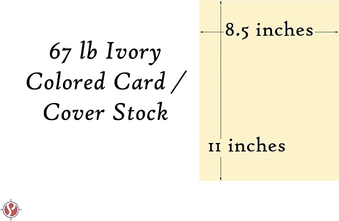 Ivory Pastel Color Card Stock Paper, 67lb Cover Medium Weight Cardstock, for Arts & Crafts, Coloring, Announcements, Stationary Printing at School, Office, Home | 8.5 x 11 | 50 Sheets Per Pack