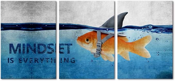 Yatsen Bridge Inspirational Canvas Picture Mindset is Everything Wall Art Motivational Posters Inspiring Entrepreneur Quotes Print Artwork Painting Home Office Decor for Teens School Framed(60"Wx28"H)