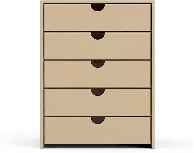 Modern Steel 5-Drawer File Cabinet For Desk, Document Storage Box, Office Desktop Filing Organizer, Drawer Organizer, desk caddy (Milktea)