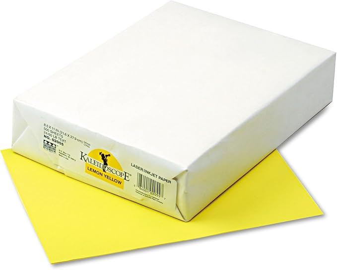 Kaleidoscope Multi-Purpose Paper, 8.5 x 11 Inches, Lemon Yellow, 500 Sheets (102055)