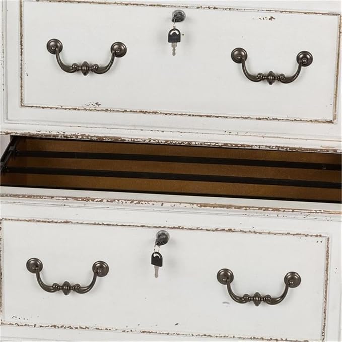 Liberty Furniture Magnolia Manor Media Lateral File for Home Office, W34" x D22" x H31", White