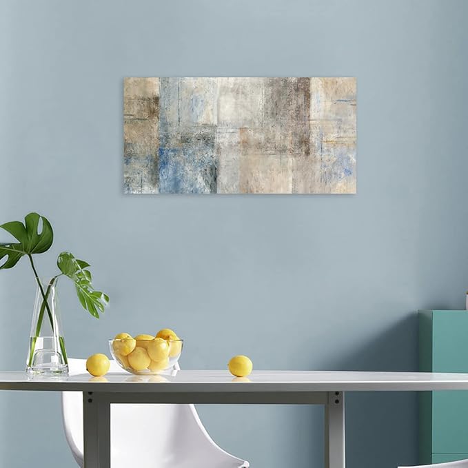 yearainn Large Abstract Canvas Wall Art for Living Room Wall Decor Brown Abstract Canvas Prints Artwork Blue Abstract Canvas Pictures for Bedroom Home Office Wall Decorations Ready to Hang 29" X 58"