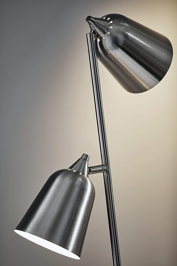 ADESSO 3237-01 Floor-Lamps, Matte Black/Antique Brass
