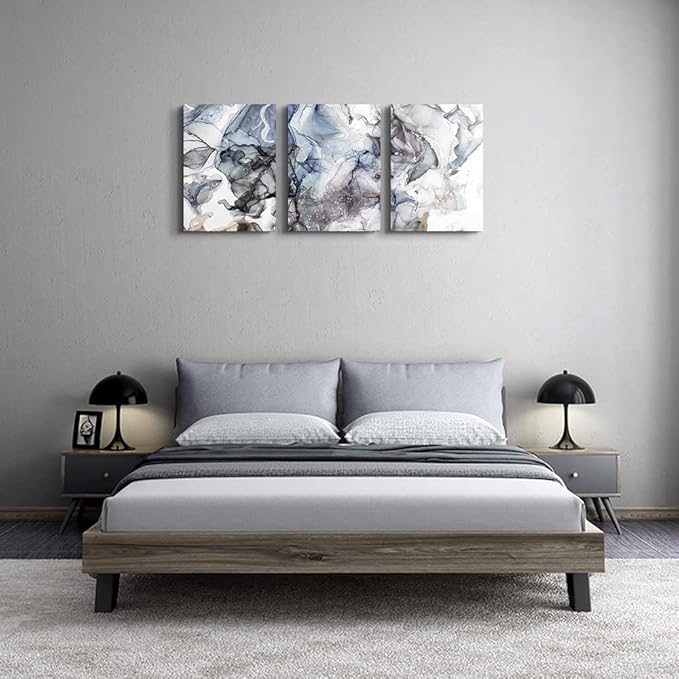 Canvas Wall Art for Living Room - Abstract Decor for Bedroom, Modern Office Decorations - Ink Paintings Fashion Abstract Pictures Artwork - Room Canvas Art Prints for Kitchen Home 3 Piece
