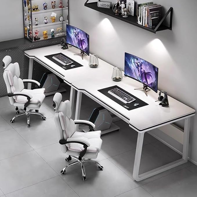 Gaming Desk Computer Writing Table Student Art Modren Simple Style PC Wood Suitable Portable Desk for Home, Office(White