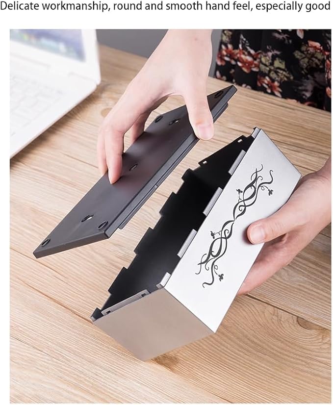 Stylish Tissue Box Multifunctional Tissue Box Tissue Box Cover with Storage Tissue and Remote Control Holder for Home Office Desk Bedroom Modern Tissue Box (Color : Pink, Size : B) (Silver large)