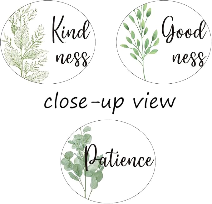 3 Piece Inspirational Wall Art, White Plant Background Picture, Quote "Kind Good Patience" Canvas Print for Office Decor, Triptych Entrepreneur Painting Framed Artwork for Home Wall Decor (48"Wx24" H)
