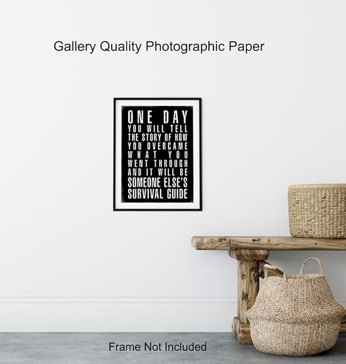 Black Office Decor Inspirational Quotes - Positive Quotes Posters for Men - Home Office Success Wall Art - executive Motivational Gifts for Him - Motivation Gym Wall Decor - Rustic small Wall Art Print