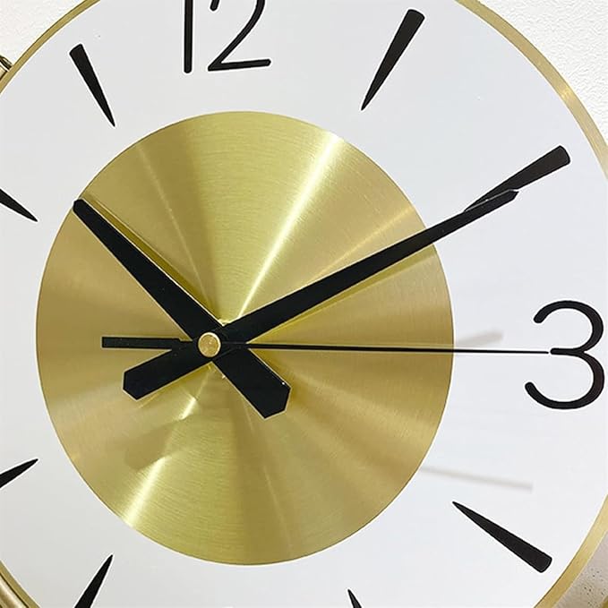 Wall Clock 3D Wall Clocks, Modern Metal Creative Quartz Clock Silent Non Ticking Large Home Decoration Wall Clock,for Home Kitchen Living Room Office Clock (One Color 39X46CM)