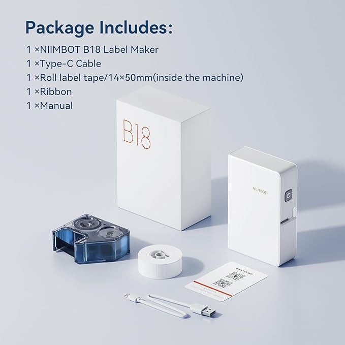 Label Maker-N1 Bluetooth Label Maker Machine, Portable Label Printer with Ribbon and Paper-Smartphone Label Printer for Labeling Office Medical Chemistry Industry Organization, Type-C Rechargeable