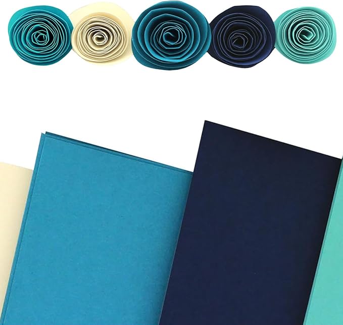 PA Paper Accents Stash Pack Cardstock Pack 12" x 12" Ocean colored cardstock paper for card making, scrapbooking, printing, quilling and crafts, 65lb., 40 pieces