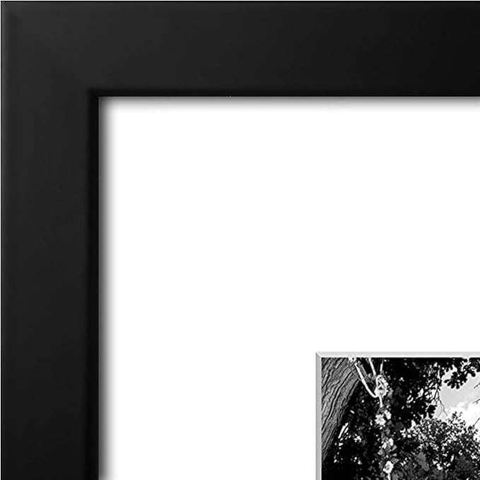 Americanflat 11x14 Picture Frame with Shatter-Resistant Glass - Use as 5x7 Frame with Mat or Display 11x14 Photo Without Mat - Signature Collection - Picture Frames for Wall Display - Black