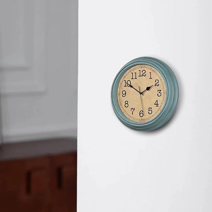 HYLANDA 12 Inch Wall Clock, Silent Non-Ticking Decorative Battery Operated Easy to Read for Kitchen Living Room, Bathroom, Bedroom, Office