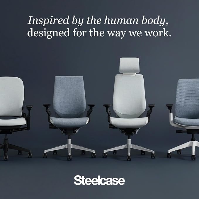Steelcase Series 2 Office Chair - Ergonomic Work Chair with Wheels for Hard Flooring - With Back Support, Weight-Activated Adjustment & Arm Support - Adjustable Rolling Chairs for Desk - Pink Lemonade