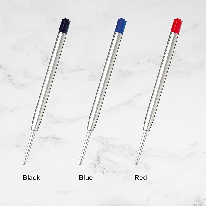 Blue Ink Pen Refills - 12 Pack Medium Point 1.0mm Tip Smooth Writing Pen Refills (Blue)