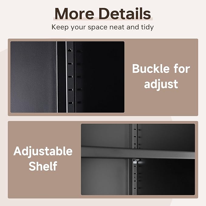 Metal File Cabinets, Lateral Filing Cabinet with 3 Drawers, 65" H File Caninet for Home Office, Office Storage Caninets with Adjustable Shelves for Letter/Legal / A4 - Assembly Required