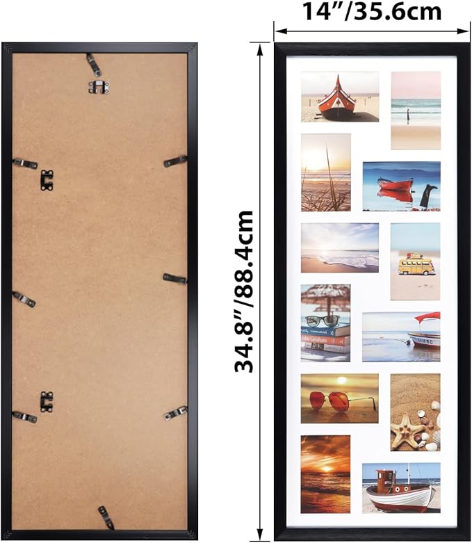 HORLIMER 4x6 Collage Picture Frame Set of 2, 12 Openings Multiple Frames Display 4 by 6 Photo with Mat for Wall Hanging