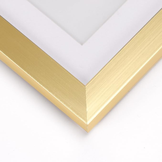 Giftgarden 14 Pack Gold Picture Frames with Mat for Various Sizes Photos, Assorted Matted Frame Set Including Two 11x14, Six 8x10, Six 5x7, Gallery Frame Collage for Wall or Tabletop Display