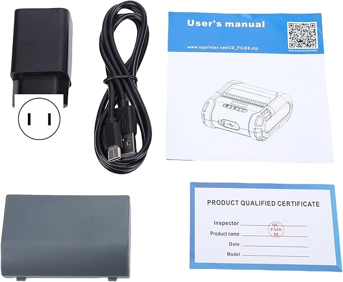 Portable 80mm Label Printer, Clear 203dpi Precision Printing with Fast 100mm per S Speed and OLED Display, with USB and WiFi Connectivity, for Home Office Shipping Labels (100-240V US Plug)