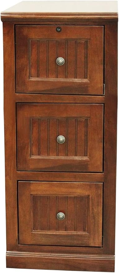 American Heartland 75003HG Poplar 3 Drawer File Cabinet, Havana Gold