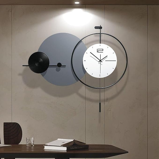 Wall Clock Modern Art Large Wall Clock, Decorative Metal Elk Silent Non Ticking Wall Clocks Modern Clock for Living Room Bedroom Study Office Wall Decor Clock 95cm ()