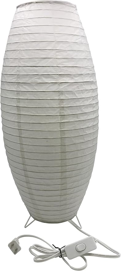 Paper Lamp Desk Lantern Table Lamps Rice Paper Bedside Nightstand Portable Small Light for Living Room Bedroom (1, 19.2"x8.5"x8.5")