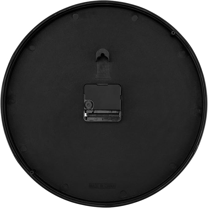 Foxtop Black Backwards Wall Clock, Runs Counterclockwise, 12 Inch Silent Non Ticking Battery Operated Round Analog Wall Clock for Bedroom Bathroom Home Office Classroom
