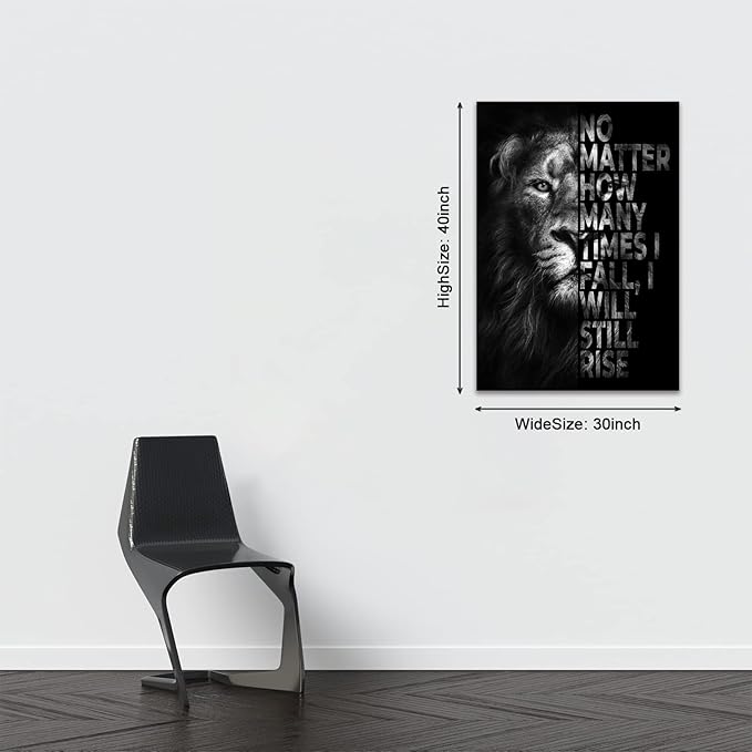 Wall Art Work-Creative Inspirational Canvas Prints, Painting Printing Art Canvas, Animal Print Motivational Wall Art Canvas, Suitable for Office, Hotel, Restaurant (Motivational-B2, 30x40 inches)