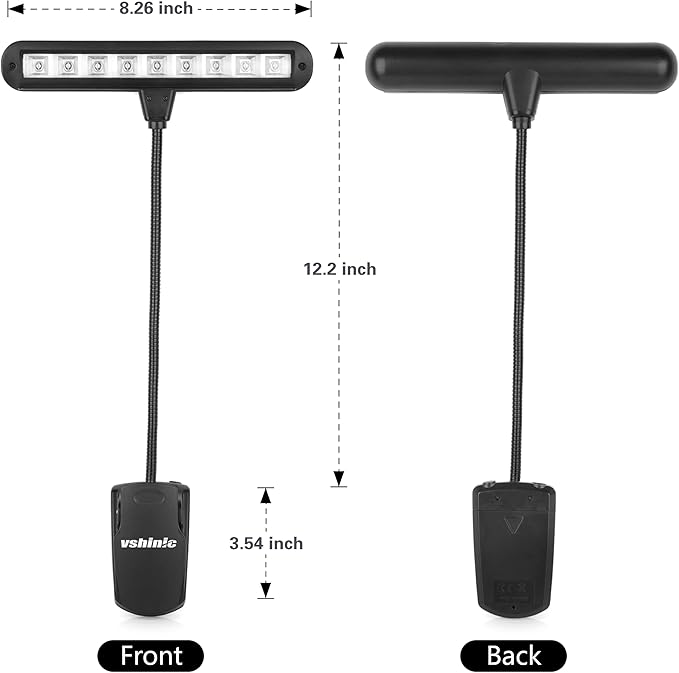 Music Stand Light,Clip On Piano Lights 9 LED Orchestra Light Book Lamp Musician Lamp,Fully Adjustable No Flicker for Piano, Orchestra,Book Reading, Mixing Table, DJ, Craft Work