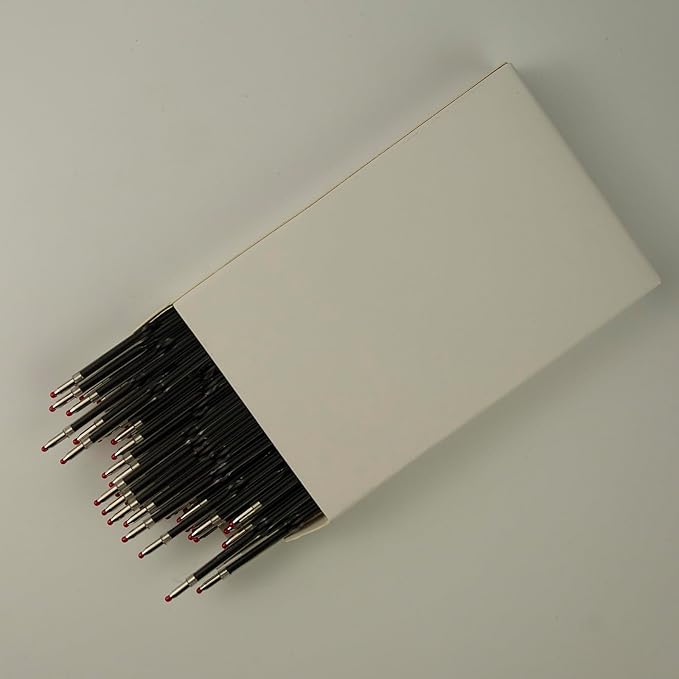Ballpoint Pen Refills, Retractable, Length107 mm, 1.0 mm Medium Point, 100 Pack