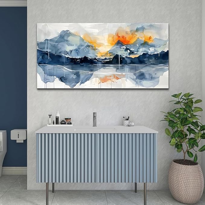 KELIYUAN Wall Art For Living Room Canvas Wall Decor For Bedroom Office Decorations Mountain Landscapes Wall Painting Abstract Watercolour Pictures Artwork Modern Ready To Hang Room Home Decor