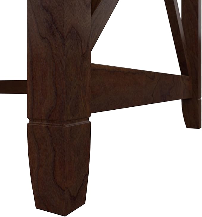 Bush Home Key West 60W Modern Farmhouse L Shaped Desk in Bing Cherry, 60-Inch Corner Computer Table for Home Office Workspace