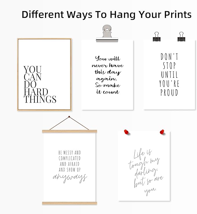 Office Inspirational Wall Art Decor Motivational Quotes Canvas Wall Art Positive Classroom Posters Pictures Office Inspirational Work Artwork for Women Home Bedroom 8x10 Inch Unframed Set of 6