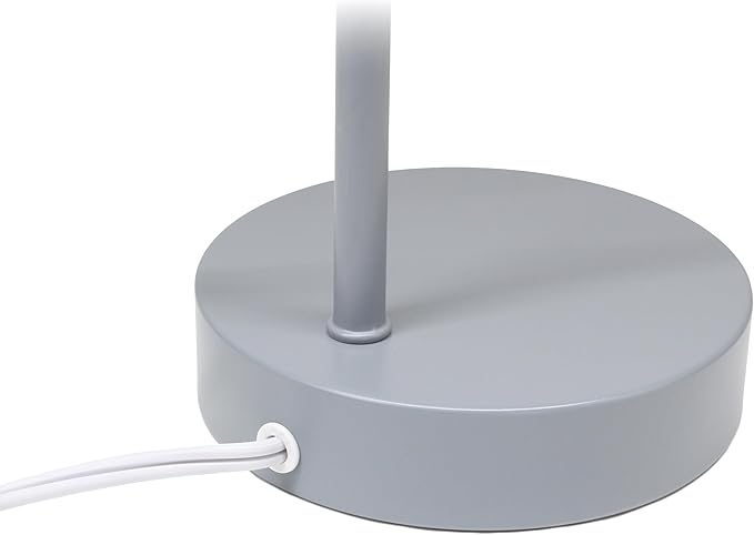 Simple Designs LD1078-GRY 15.2" Sleek Essentials Metal Cone Shade Desk Lamp with Adjustable Shade, for Office, Desk, Nightstand, Dorm, Gray
