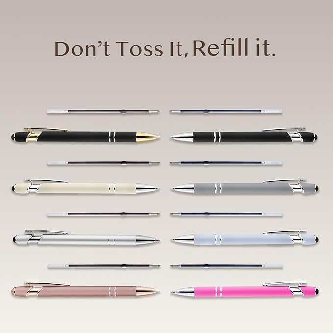 LINFANC 36pcs Ballpoint Pen Refills Black Ink Medium Point 1.0mm Tip Smooth Writing Pen Refill (36 Black)