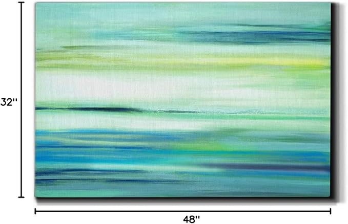 Landscape Wall Art Premium Gallery Wrapped Canvas Abstract Ocean Forest Modern Artwork Decoration for Living Room Kitchen Bathroom Office, Ready to Hang