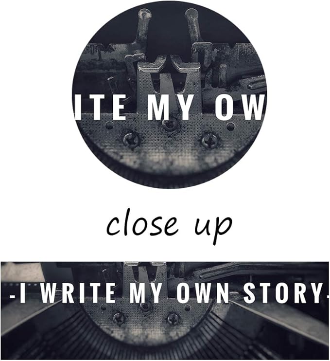 Motivational and Inspirational Quotes " I Write My Own Story" Vintage Styled Background Office Wall Art Canvas Painting Pictures Prints Artwork for Gym Bar Coffee Shop Wooden Easy to Hang-44"Wx28"H