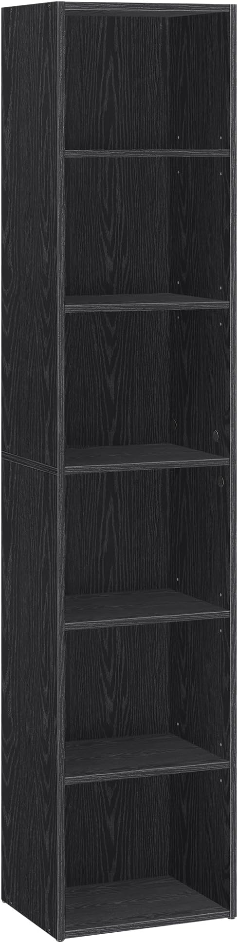 VASAGLE Custos Collection - Bookshelf, 6-Tier Bookcase, Book Shelf, Open Storage Shelf, 9.4 x 11.9 x 63.3 Inches, for Living Room, Home Office, Dinning Room, Ebony Black ULBC411B01