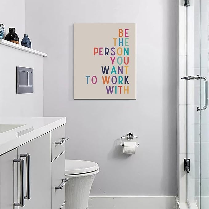 Office Teamwork Wall Art Motivational Success Pictures Wall Decor Inspirational Positive Quotes Canvas Painting Print Modern Artwork Decorations Framed for Home Bathroom Living Room Bedroom 16x20 inch