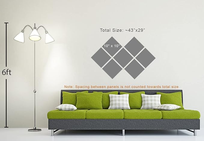 43 x 29 TOTAL - Landsape of lines Wall Art Canvas Geometric Print modern minimalis - 7 Panel Butterfly Split