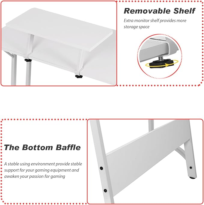 PayLessHere L Shaped Desk Corner Gaming Desk Computer Desk with Large Desktop Studying and Working and Gaming for Home and Work Place,White